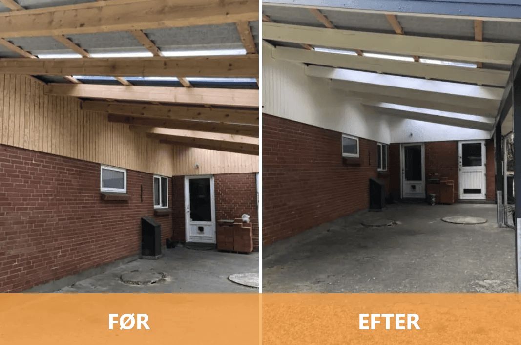 Renovering af garage før og efter